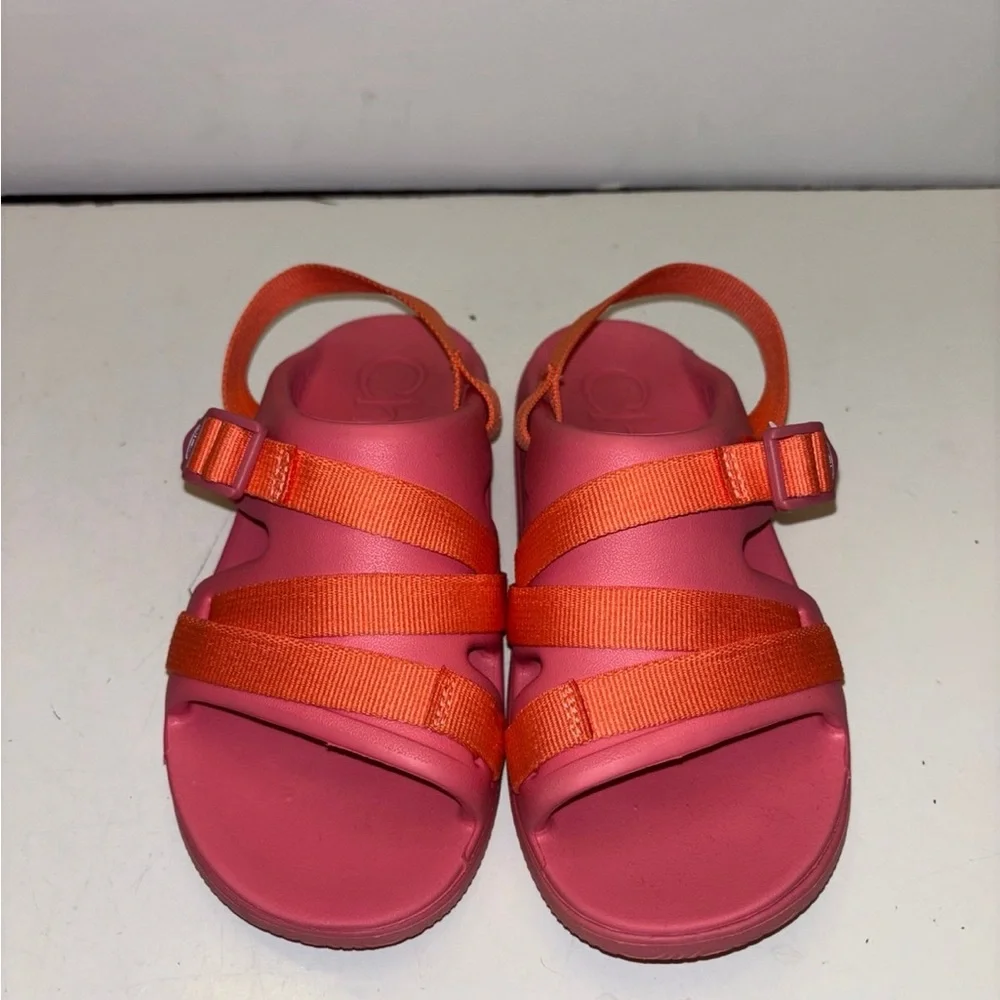 Kids Coral Pink and Orange Adjustable Sandals